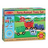 Melissa & Doug Farm Animal Wooden Train Set (12+pc)