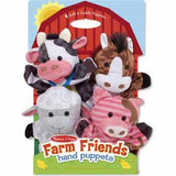 Melissa & Doug Farm Friends Hand Puppets (Set of 4) - Cow, Horse, Sheep, and Pig