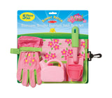 Melissa & Doug Sunny Patch Blossom Bright Garden Tool Belt Set With Gloves, Trowel, Watering Can, and Pot