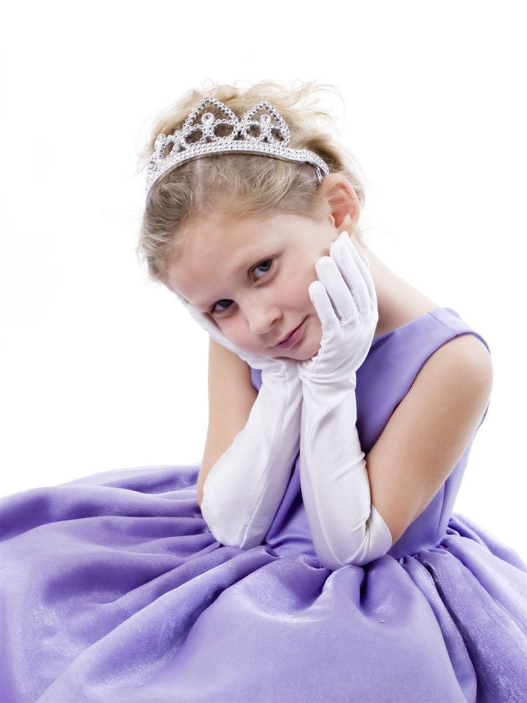 Children's Satin Elbow Gloves