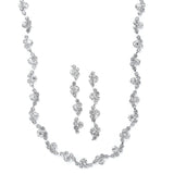 Wavy Rhinestone Necklace and Earrings Set 883S