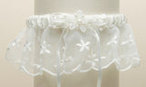 Embroidered Wedding Garters with Rice Pearl Accents
