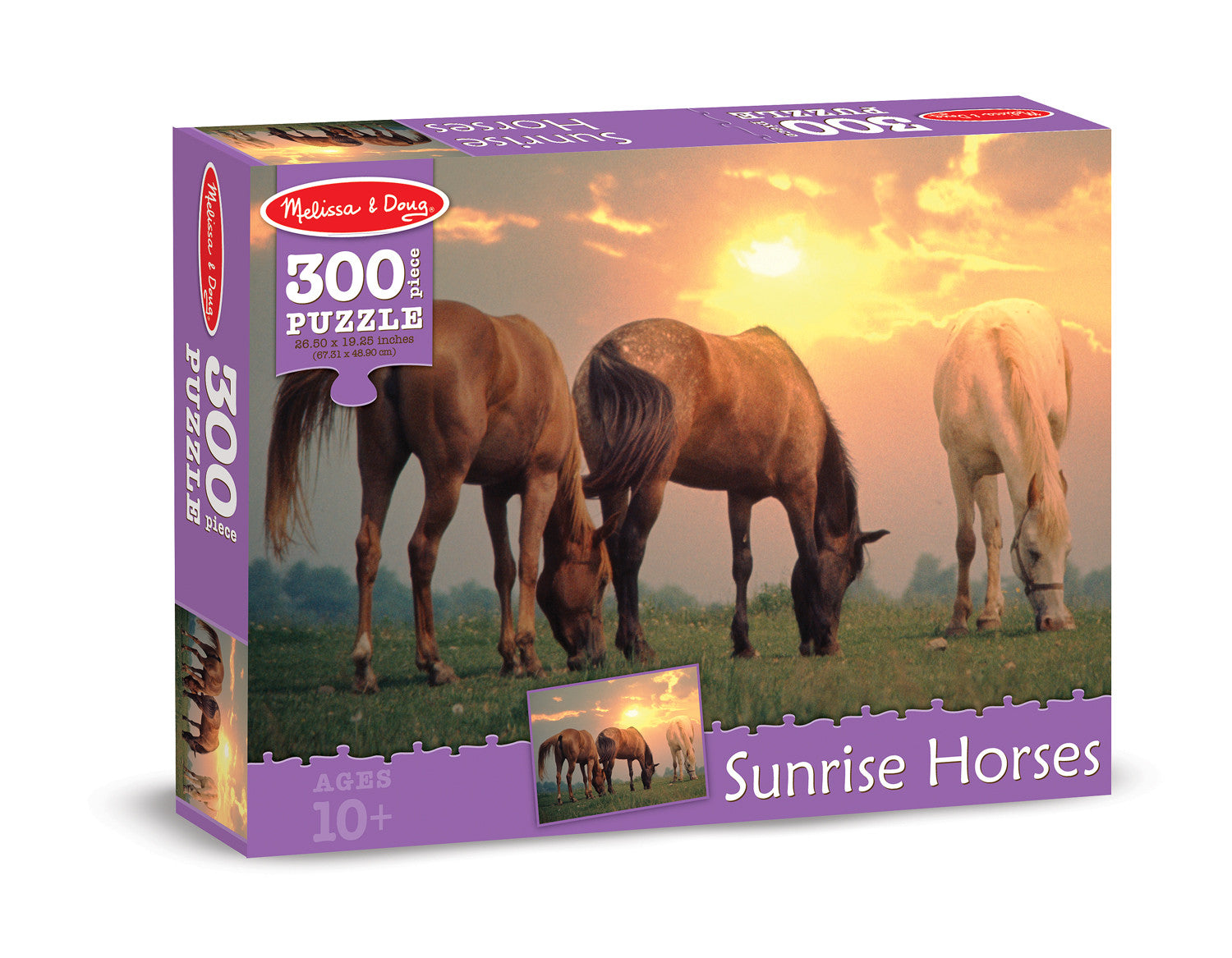 Melissa & Doug 0300 pc Sunset Horses Cardboard 8994