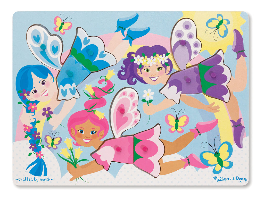 Melissa & Doug Dress-Up Fairies Peg Puzzle 9057