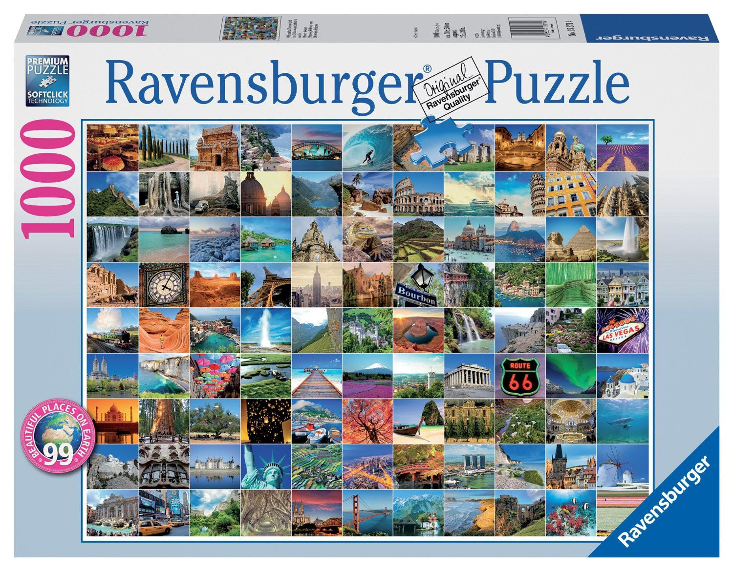 Ravensburger Adult Puzzles 1000 pc Puzzles - 99 Beautiful Places on Earth 19371