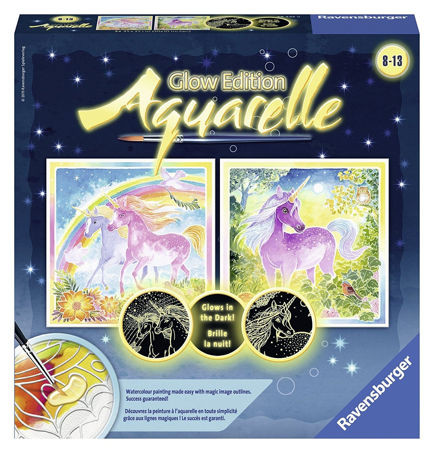 Ravensburger Arts & Crafts Aquarelle Glow Edition - Unicorns 29445
