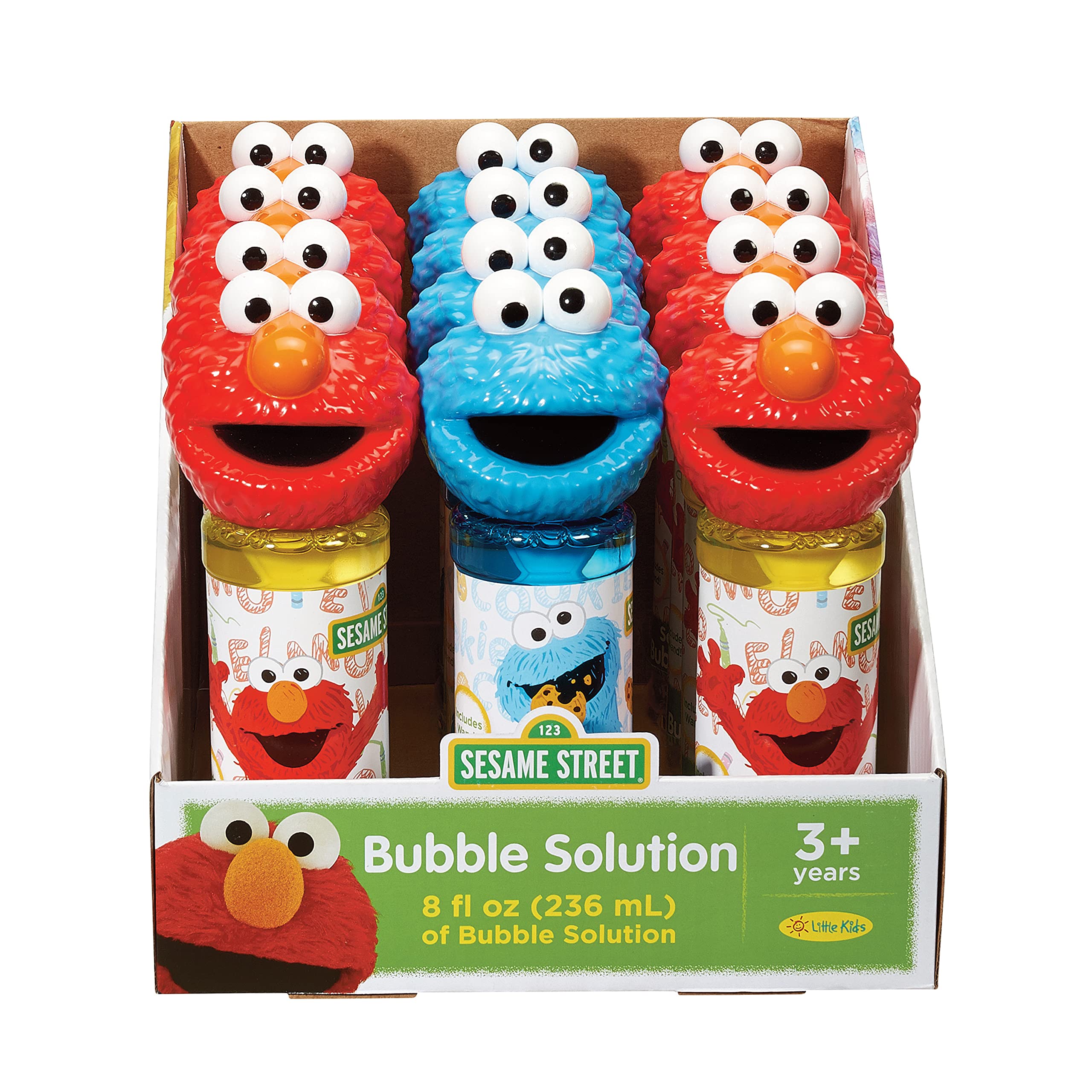 Little Kids Sesame Street Elmo & Cookie Monster 8oz Bubbles & Wand Character Party Favor Pack, 12 Pack