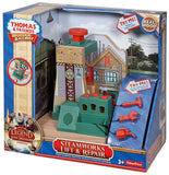 Fisher Price Thomas & Friends Wooden Railway, Steamworks Lift and Repair Train Set - Battery Operated CDK46