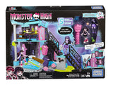 Mega Bloks Monster High School Fang Out School Play Set w/Draculaura and Elissabat Dolls DPK34