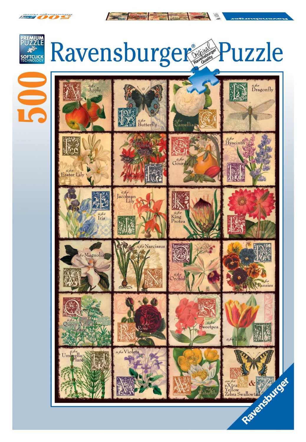 Ravensburger Adult Puzzles 500 pc Puzzles - Vintage Flora 14126