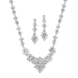 Crystal Cluster Bridal or Bridesmaid Necklace Set 929S