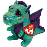 Ty Beanie Boos Cinder The Green Dragon Plush 6"