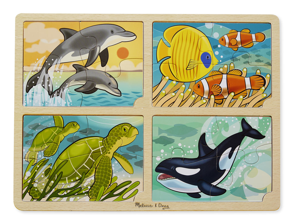 Melissa Doug 4-in-1 Sea Life Jigsaw Puzzle 9367