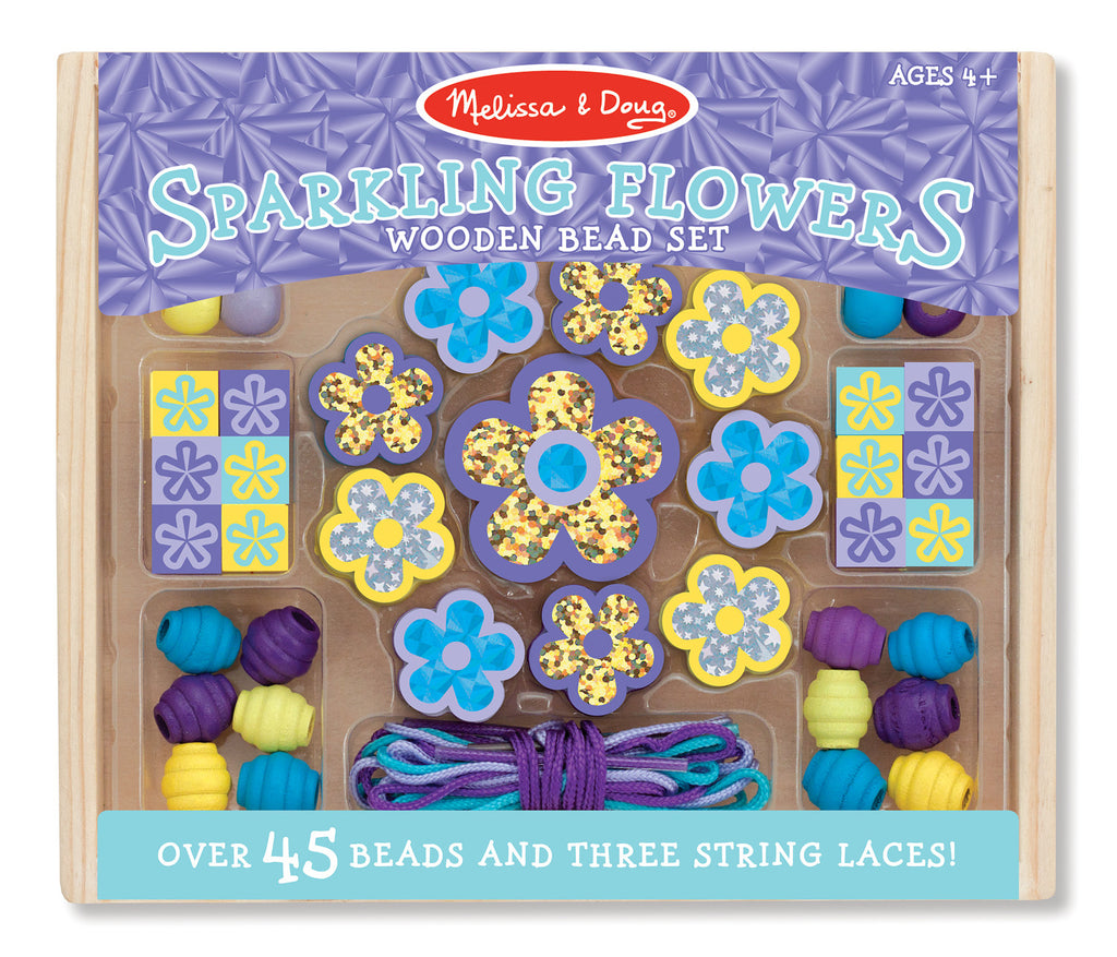 Melissa & Doug Sparkling Flowers Wooden Bead Set 9494