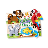 Melissa & Doug Pets Wooden Chunky Jigsaw Puzzle - Dog, Cat, Bird, and Fish (20 pcs)