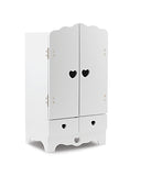 Melissa & Doug White Wooden Doll Armoire Closet With 2 Hangers (12 x 20 x 9 inches)