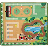 Melissa & Doug Round the Ranch Horse Activity Rug (39 x 36 inches) With 4 Play Horses and Folding Fence