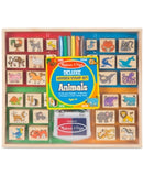 Melissa & Doug Deluxe Wooden Stamp Set: Animals - 30 Stamps, 6 Markers, 2 Stamp Pads
