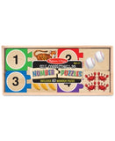Melissa & Doug Self-Correcting Wooden Number Puzzles With Storage Box 40pc