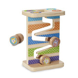 Melissa & Doug First Play Wooden Safari Zig-Zag Tower With 4 Rolling Pieces