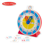 Melissa & Doug Turn & Tell Wooden Clock - Educational Toy With 12+ Reversible Time Cards