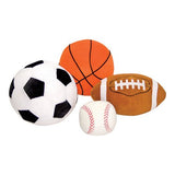 Melissa & Doug Sports Throw Pillows With Mesh Storage Bag - Plush Basketball, Baseball, Soccer Ball, and Football