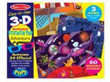 Melissa & Doug Easy-to-See 3-D Sticker Pad: Pirate, Knight, and Space - 110 Reusable Stickers, 3-D Glasses