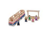 Melissa & Doug 'Whittle World' Wooden Train & Platform Toy Blue One Size