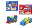 Melissa & Doug Decorate-Your-Own Wooden Train and Race Car Craft Kits, Set of 2