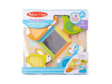 Melissa & Doug First Play Wooden Touch & Feel Puzzle Peek-a-Boo Pets With Mirror (4 Textured pcs)