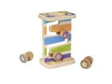 Melissa & Doug First Play Wooden Safari Zig-Zag Tower With 4 Rolling Pieces