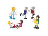 Melissa & Doug Wooden Flexible Figures 7-Piece Caucasian Doll Family for Dollhouses