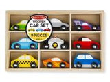 Melissa & Doug Wooden Cars Vehicle Set in Wooden Tray