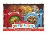 Melissa & Doug Create-A-Meal Fill Em Up Bowls (12 pcs) - Play Food and Kitchen Accessories