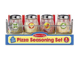 Melissa & Doug Pizza Seasoning Set (5pc) - Play Food, Stainless Steel Caddy