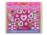 Melissa & Doug Shimmering Hearts Wooden Bead Set