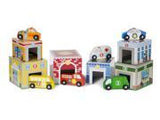 Melissa and Doug Nesting and Sorting Garages and Cars 14-Piece Play Set