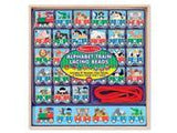 Melissa & Doug Alphabet Train Lacing Beads - 27 Wooden Train Beads, 6 Pattern Cards, and 1 Lace