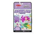 Melissa & Doug On the Go Sequin Art Craft Activity Set: 500+ Sequins and Gems and 4 Scenes - Mermaids