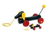 BRIO 20" Long Large Wooden Dachshund Pull-Along Toy w/ Moving Ears Head and Tail