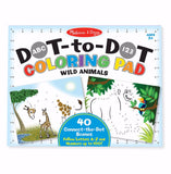 Melissa & Doug ABC 123 Dot-to-Dot Coloring Pad, Wild Animals