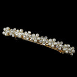 Pearl & Rhinestone Floral Bridal Hair Barrette 1020