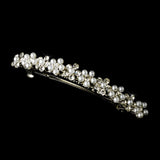 Pearl & Rhinestone Floral Bridal Hair Barrette 1020
