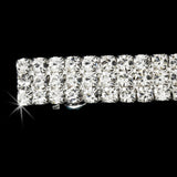 Rhinestone Hair Barrette 1342 Silver Clear