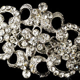 Vintage Rhodium Silver Rhinestone Bridal Hair Barrette 2030