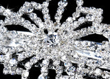 Vintage Silver Clear Rhinestone Hair Barrette 480