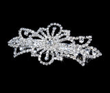Vintage Silver Clear Rhinestone Hair Barrette 480