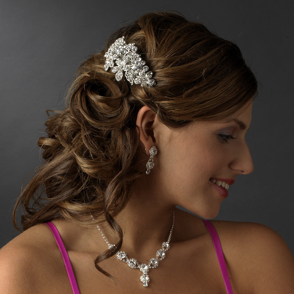 Barrette 5040 Rhodium Silver Clear