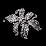 Small Silver Clear Flower Barrette 7