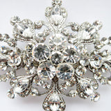 Rhodium Silver Rhinestone Vintage Hair Accent Barrette 7001
